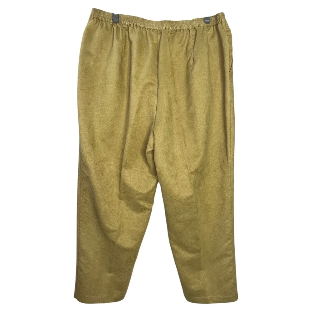 Koret Woman Plus Size 22W Camel Tan Faux Suede Stretch‎ Pull On Pants Dressy